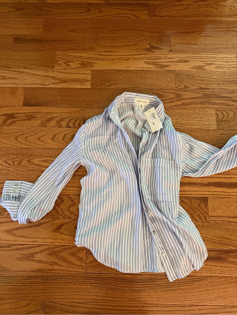 Striped Button-Up Shirt - Lavender & White - Cloth & Stone